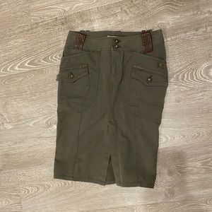 Vintage diesel cargo skirt with leather detail